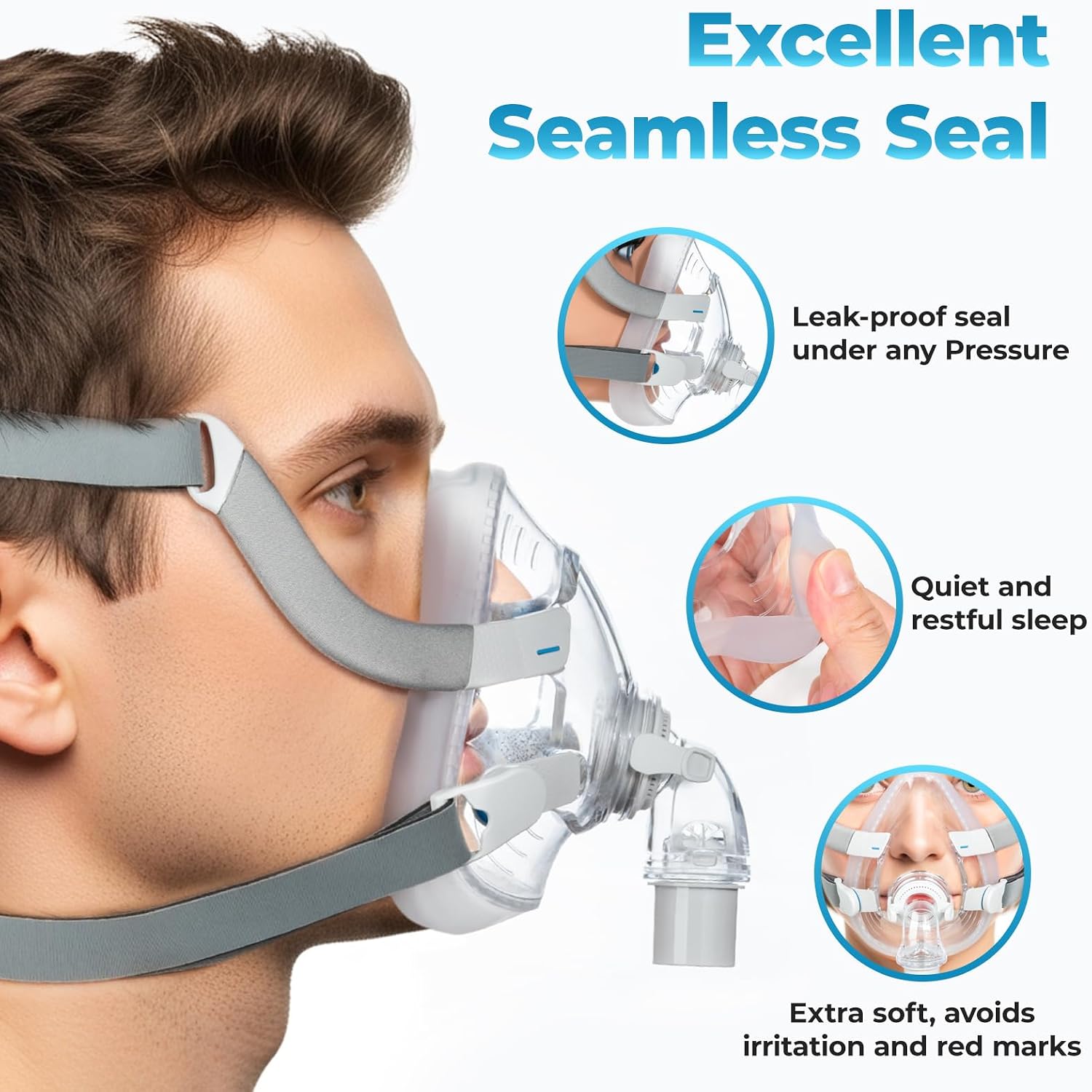 Cpap Full Face Mask Silicone Cushion - Set Masker CPAP AirFit F20 Full