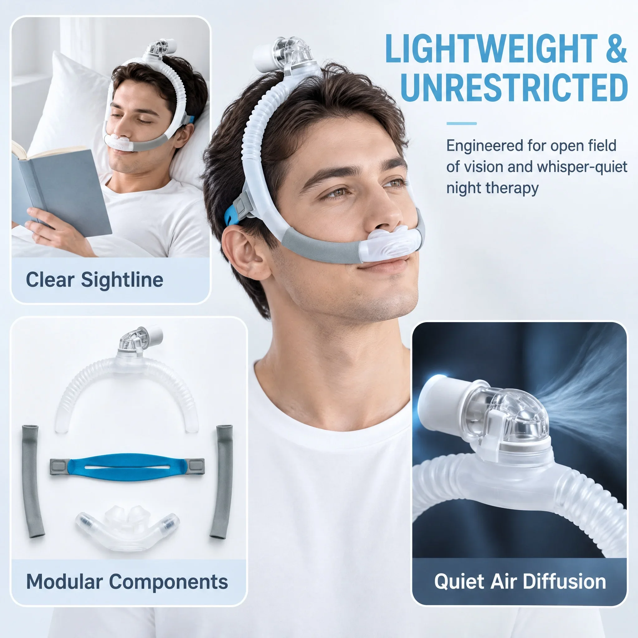 Pengganti bantalan hidung dan  - Cpap Nasal Pillow Mask Headgear ulasan dan harga