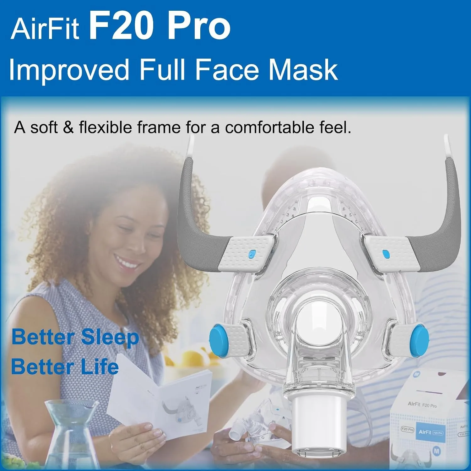 Set Masker CPAP AirFit F20 Len - Cpap Full Face Mask Silicone Cushion ulasan dan harga